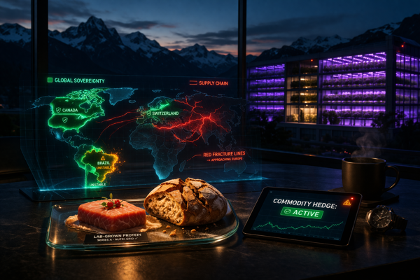 Bureau stratégique moderne au crépuscule.