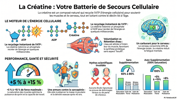 Guide sur la supplémentation créatine.